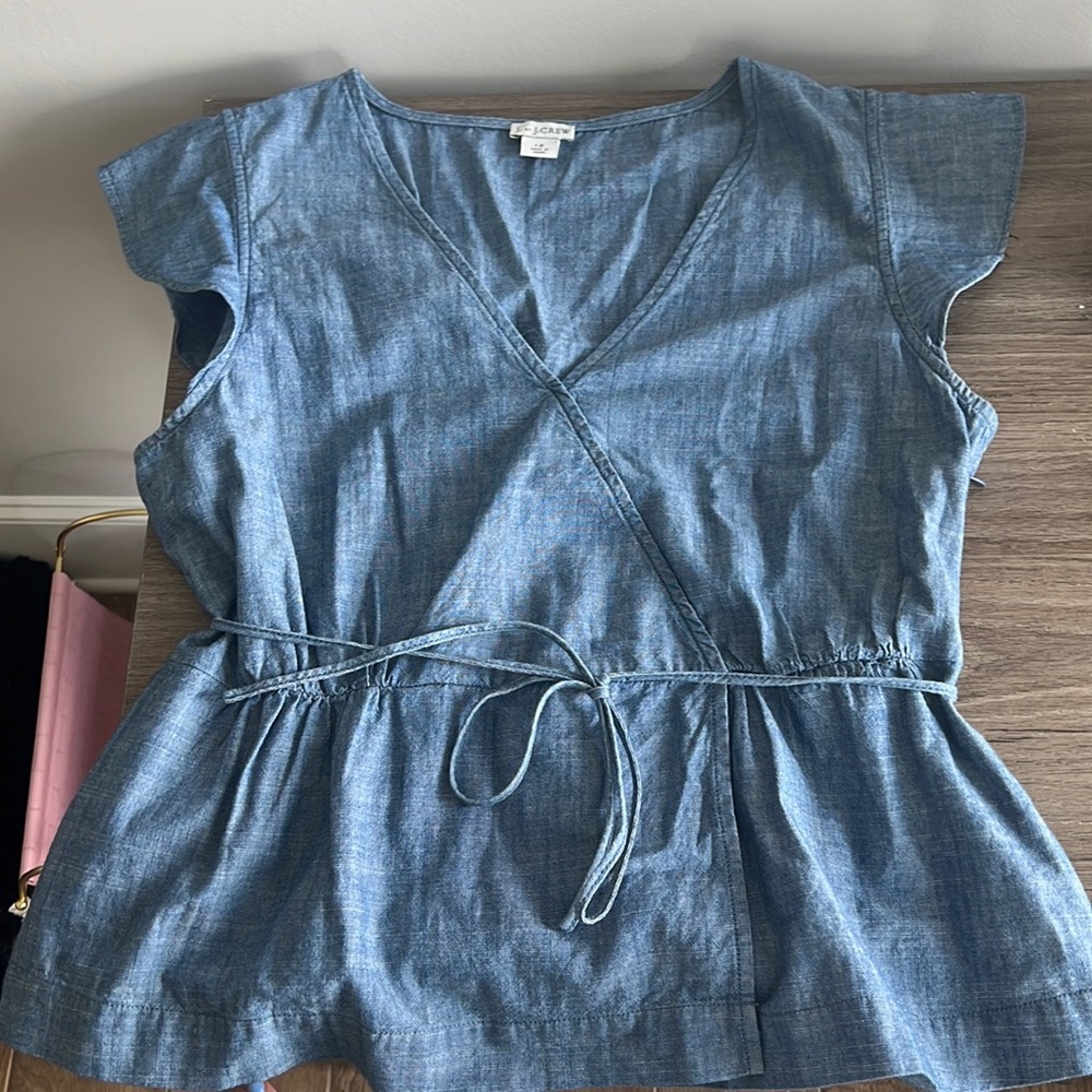 Chambray J. crew blouse
